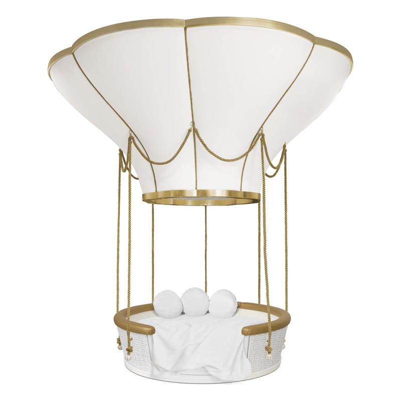Fantasy Air Balloon Bed In White Gold Leaf details by CIRCU Magical Furniture For Sale