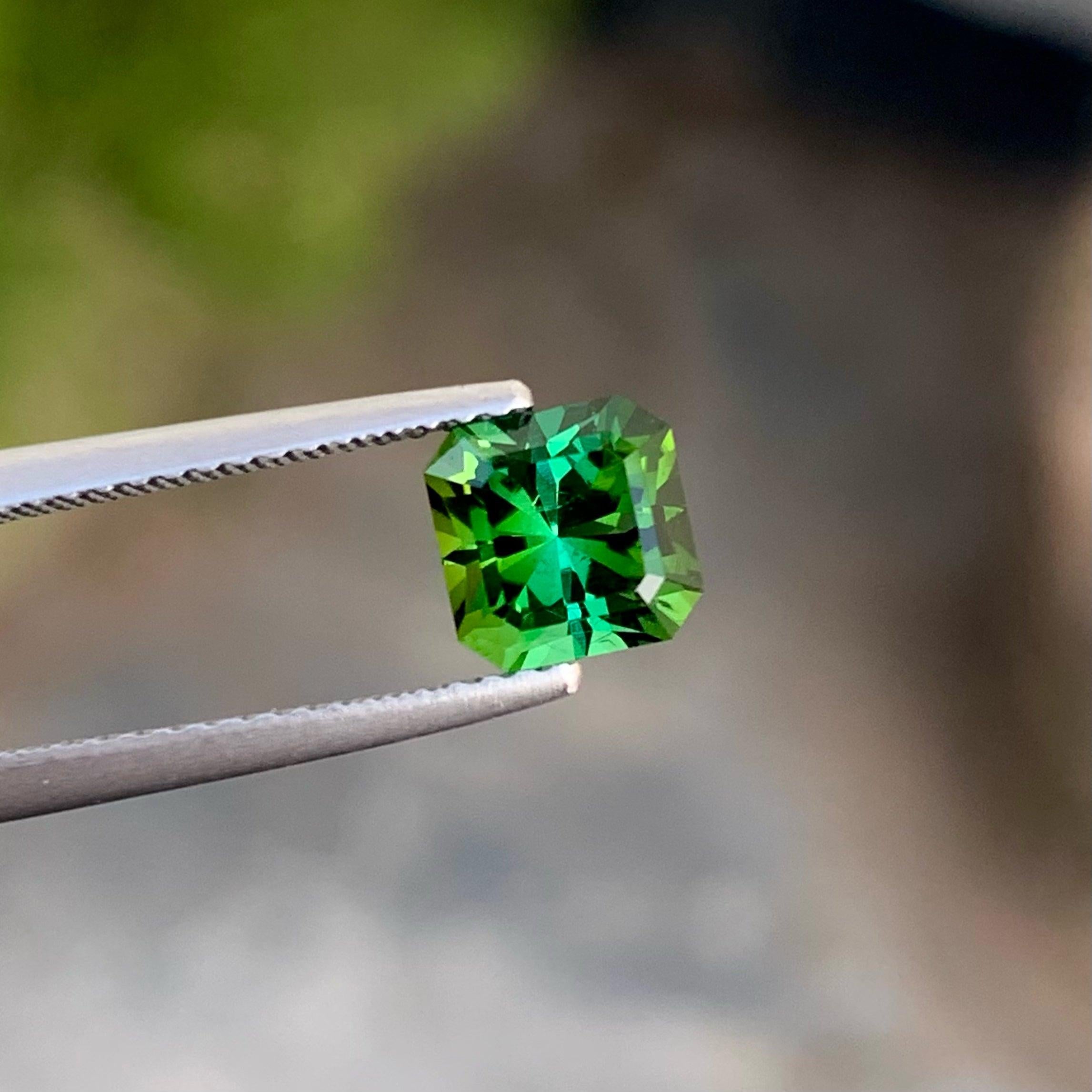 Modern Fantasy Bluish Green Tourmaline Gemstone 1.40 CTS Afghan Tourmaline For Jewelry For Sale