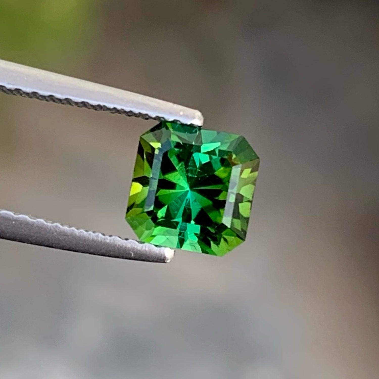 Octagon Cut Fantasy Bluish Green Tourmaline Gemstone 1.40 CTS Afghan Tourmaline For Jewelry For Sale