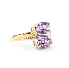 Fantasy-Cut Amethyst Ring in 14k Yellow Gold