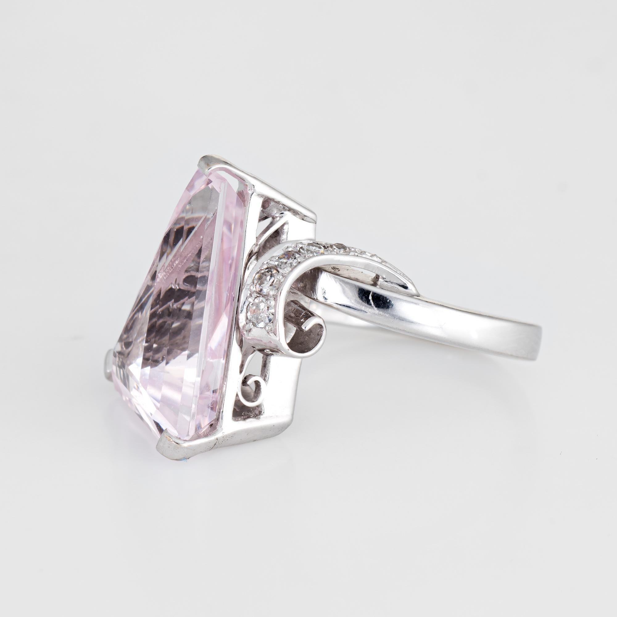 Women's Fantasy Cut Pink Topaz Diamond Ring Vintage 14 Karat Gold Cocktail Jewelry 5