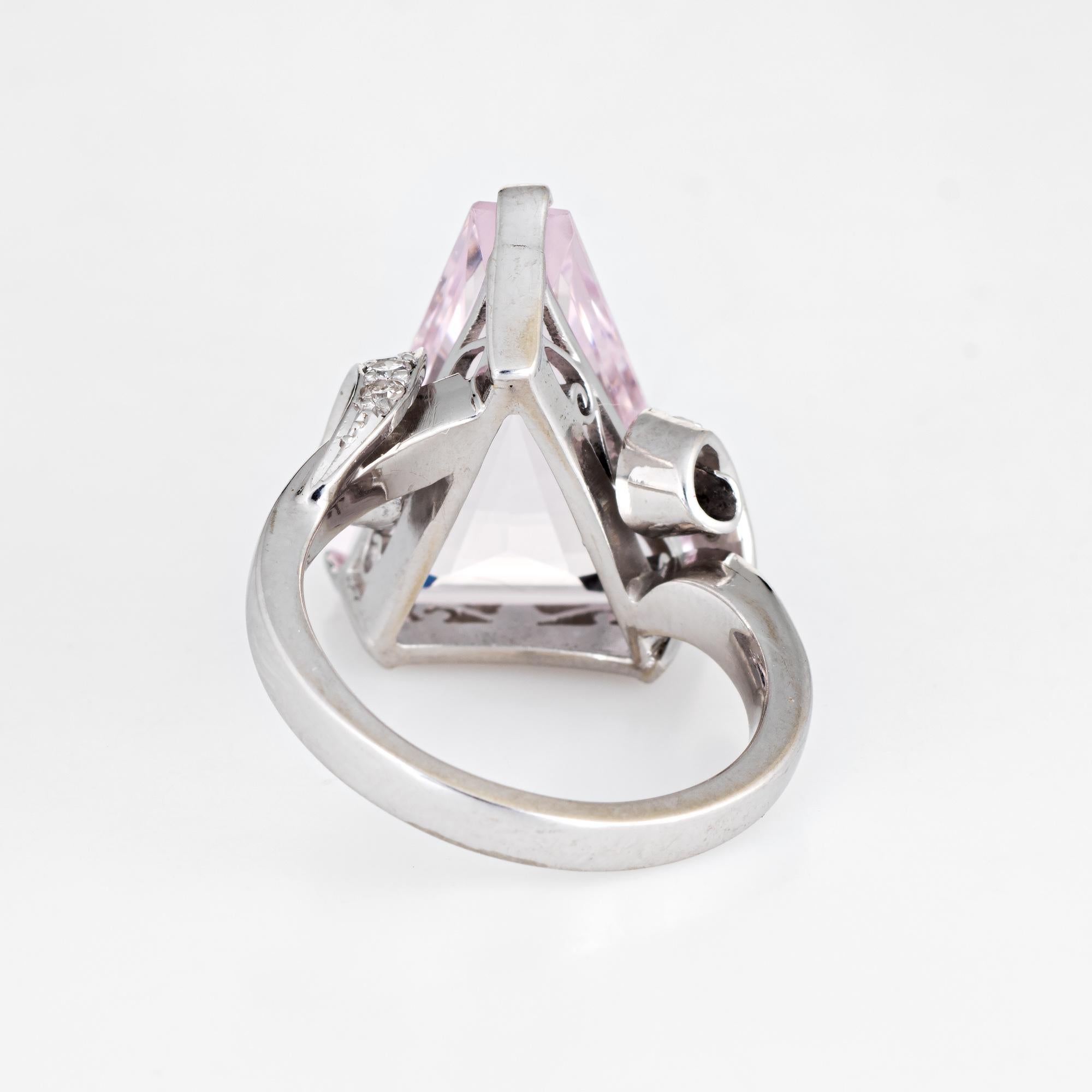Fantasy Cut Pink Topaz Diamond Ring Vintage 14 Karat Gold Cocktail Jewelry 5 1