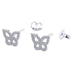 Fantasy Earrings "BFLY" with Natural Diamonds, White Gold 18kt, Made in Italy Fantasy Earrings "BFLY" with Natural Diamonds, White Gold 18kt, Made in Italy