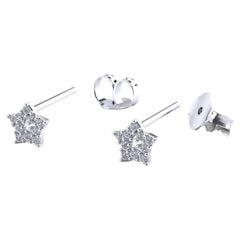 new fantasy made in italy Fantasy earrings "STAR" with Natural Diamonds - White Gold 18kt - Made in Italy