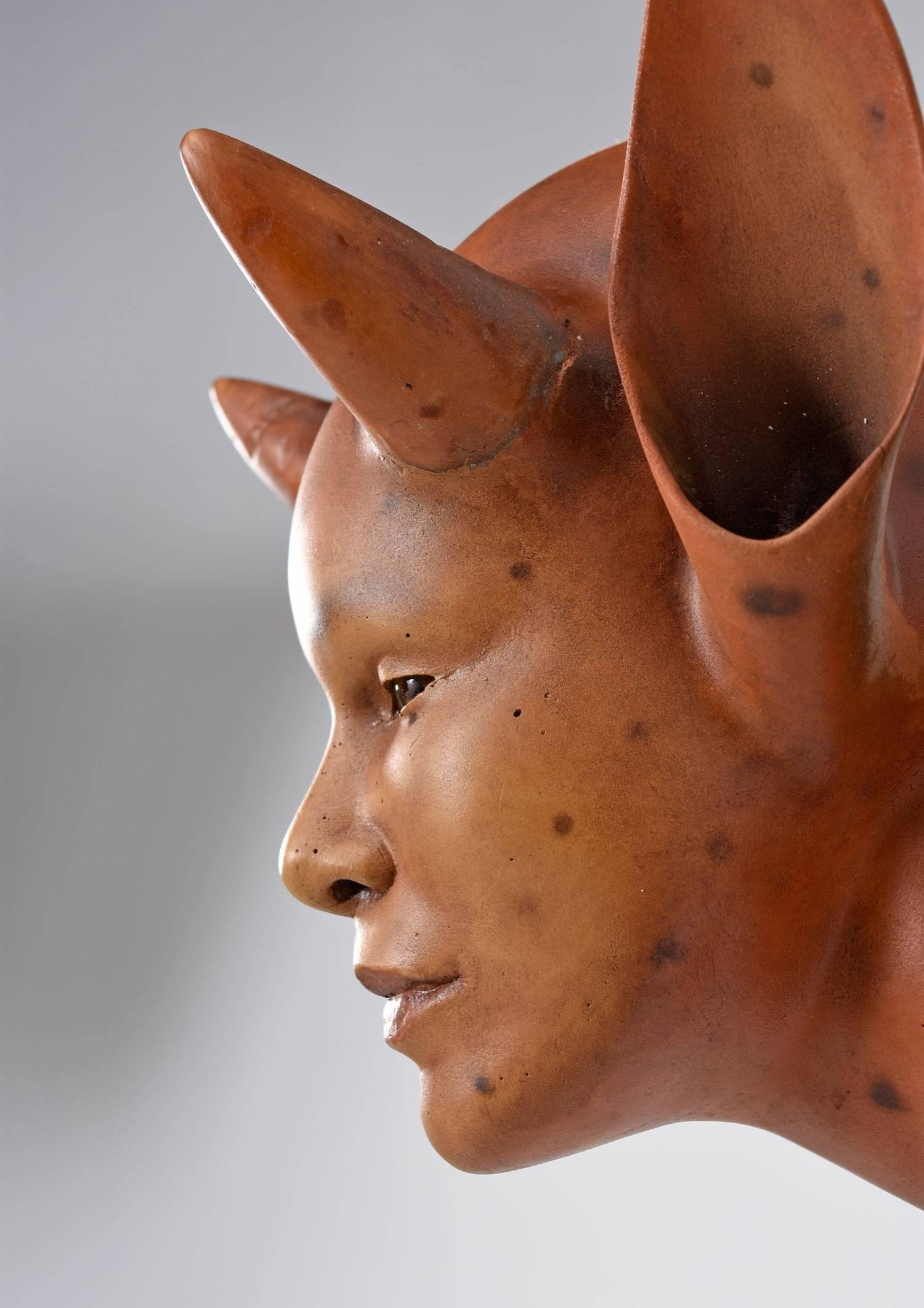 Contemporary Fantasy Female Bust Figure Original by Daniel Painter, Plaster Fiberglass For Sale