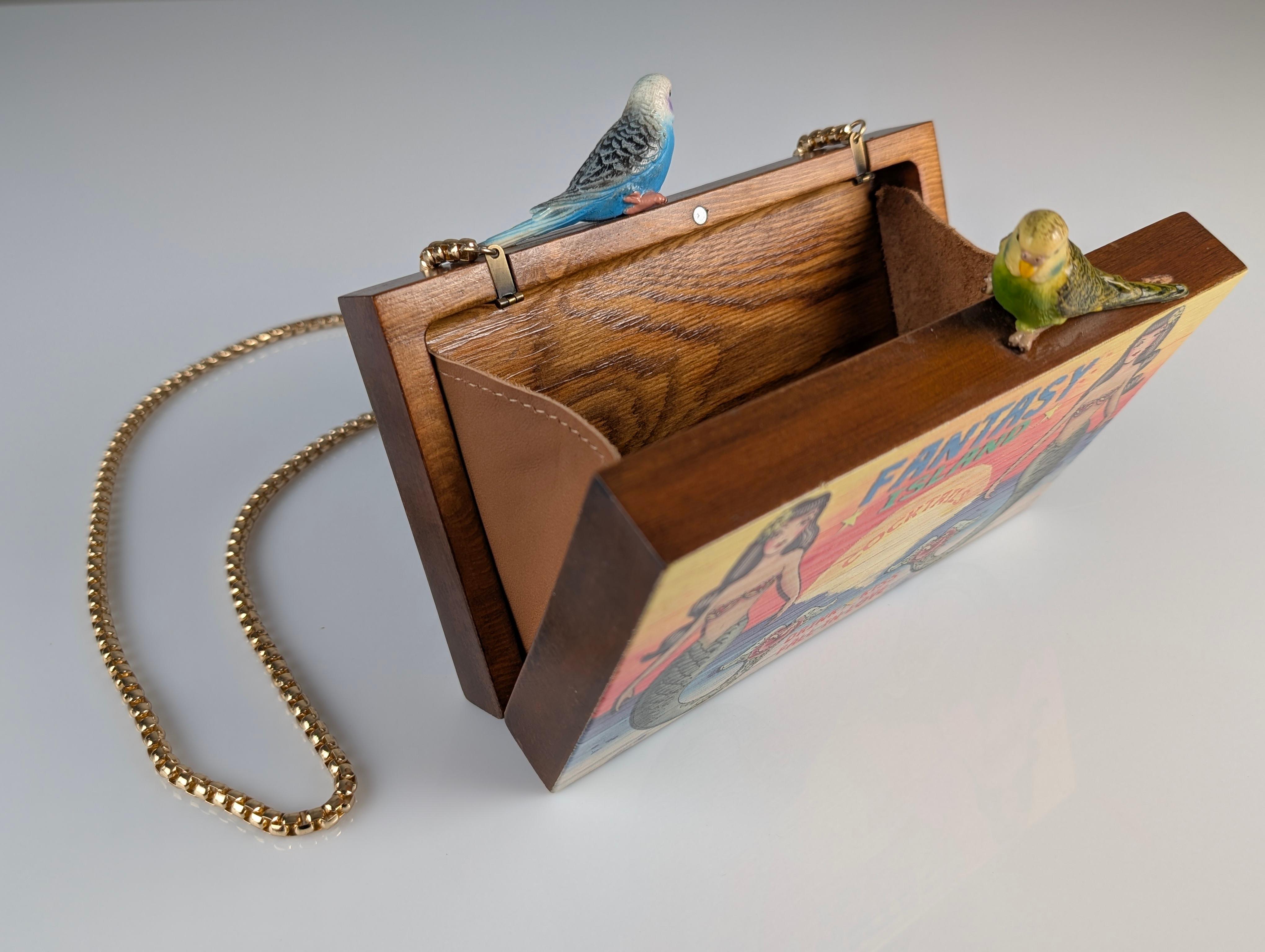 Fantasy Island Wooden Bag by Sarah's Bag In Good Condition For Sale In Benalmadena, ES