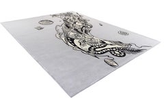 Fantasy River Unique 3D Sculpted Hand-Tufted Wool Rug, One-of-a-Kind Art Carpet