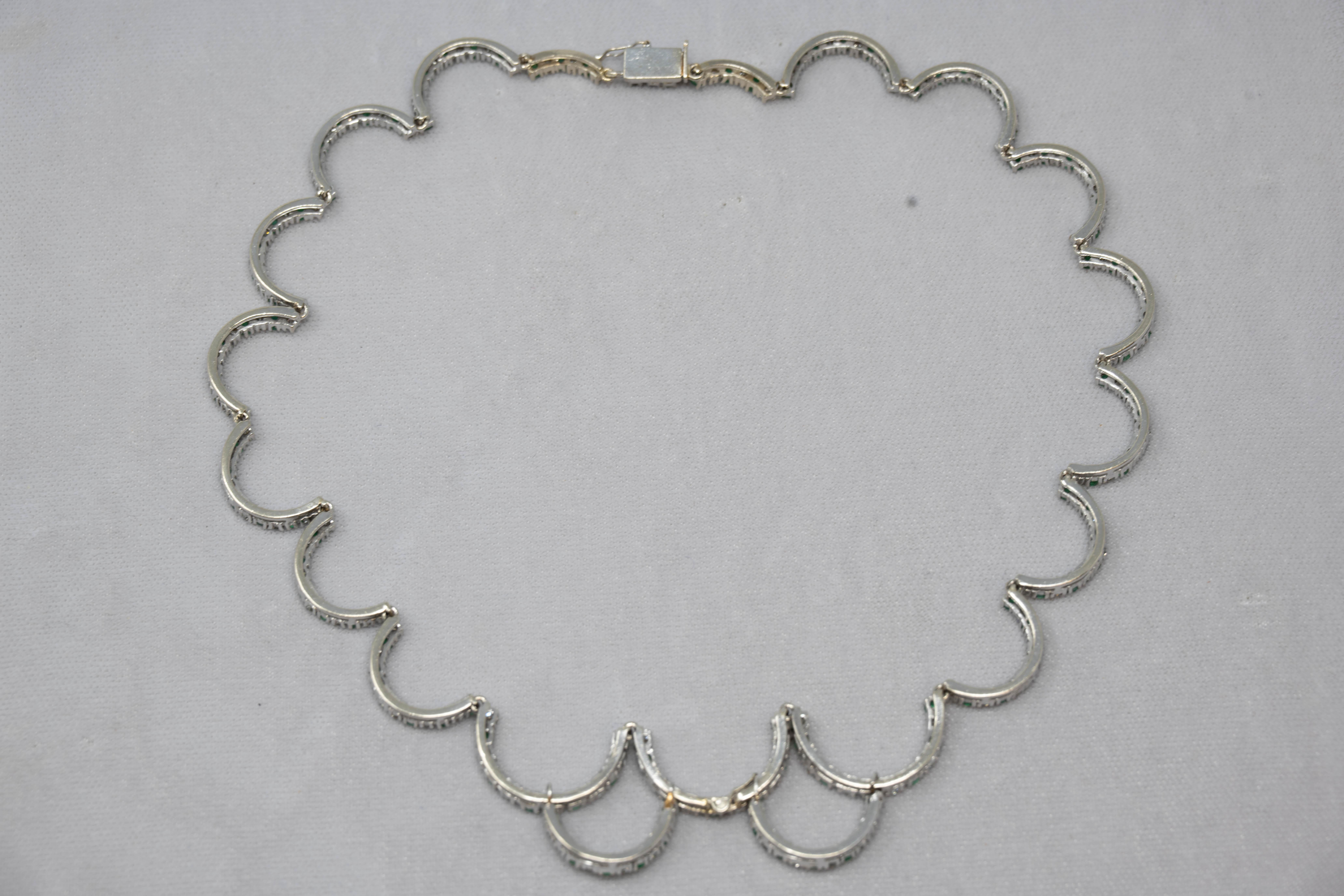 Fantasy Style 14k White Gold Necklace In Excellent Condition For Sale In Montreal, QC