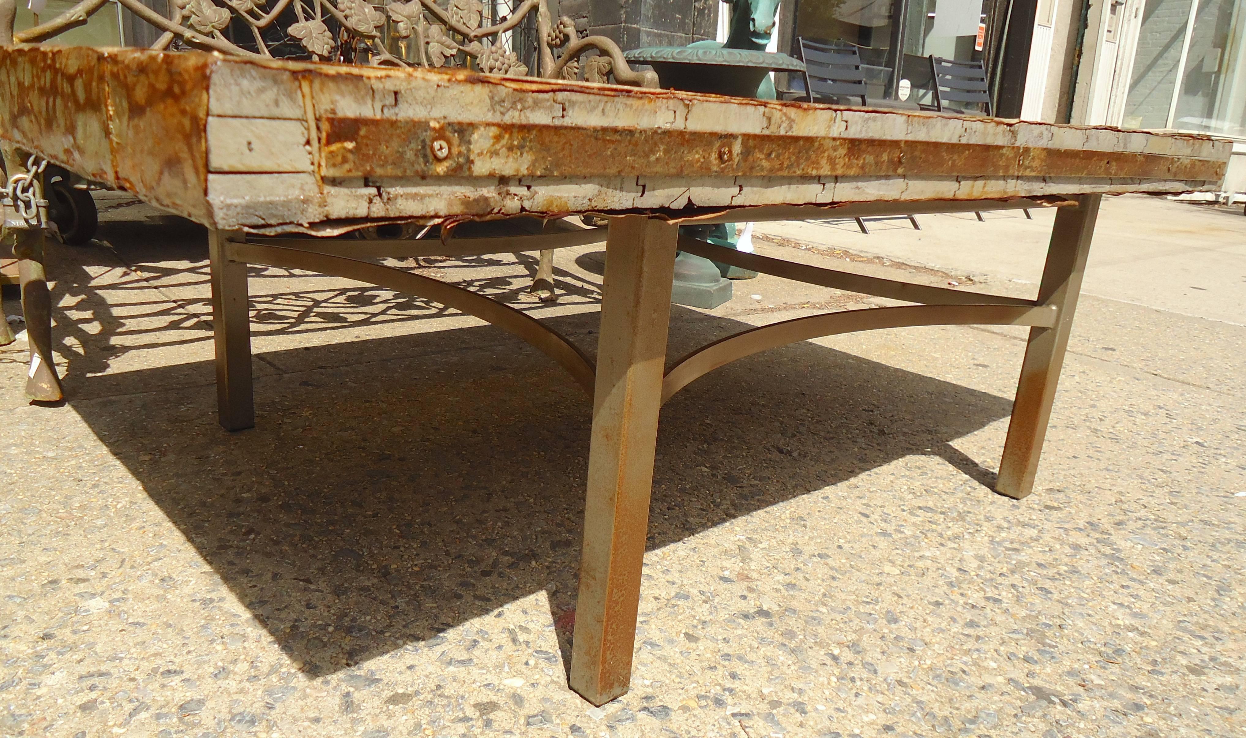 Industrial Fantatsic Handmade Table from Reclaimed Metal Door