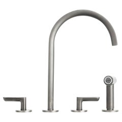 Fantini Icona Polished Nickel 4-Hole Kitchen, Bar, Utility Mixer Faucet & Spray