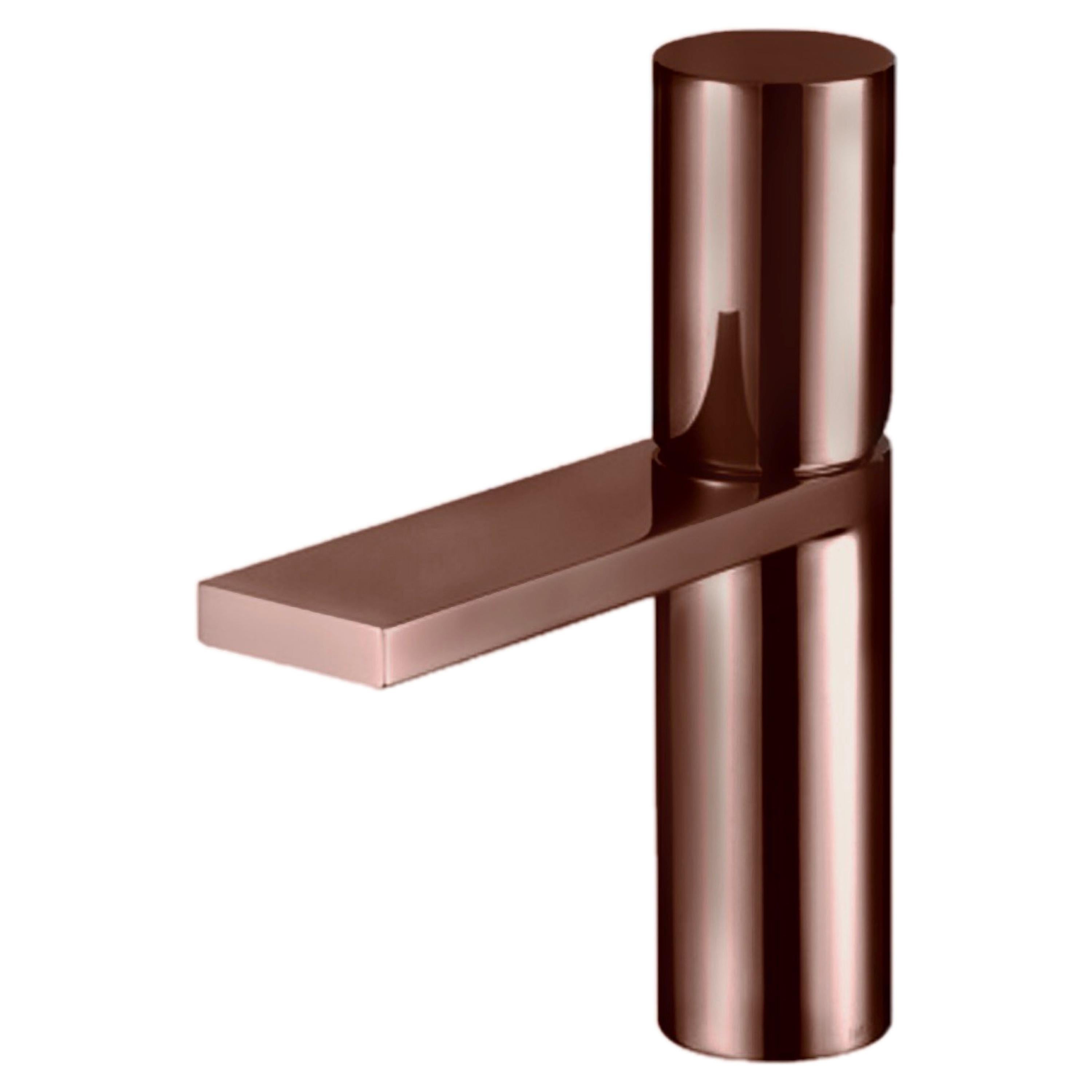 Fantini Milano Matte Copper Model 3004u Single-Hole Modern Lavatory Faucet Italy For Sale