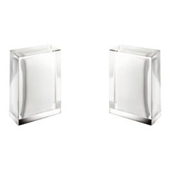 Fantini Venezia Murano Art Glass White & Clear Crystal Fixture Faucet Handle Set
