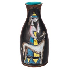 Jarrón Fantoni para Raymor, Chica y perro, Italia Mid Century Modern