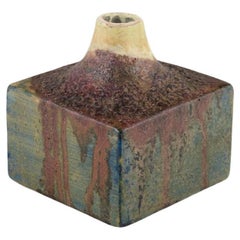 Fantoni, Italy. Unique ceramic vase. Polychrome glaze. Modernist style.