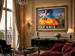 Fap Anis 1935 French Alcohol Advertising Poster, Delval