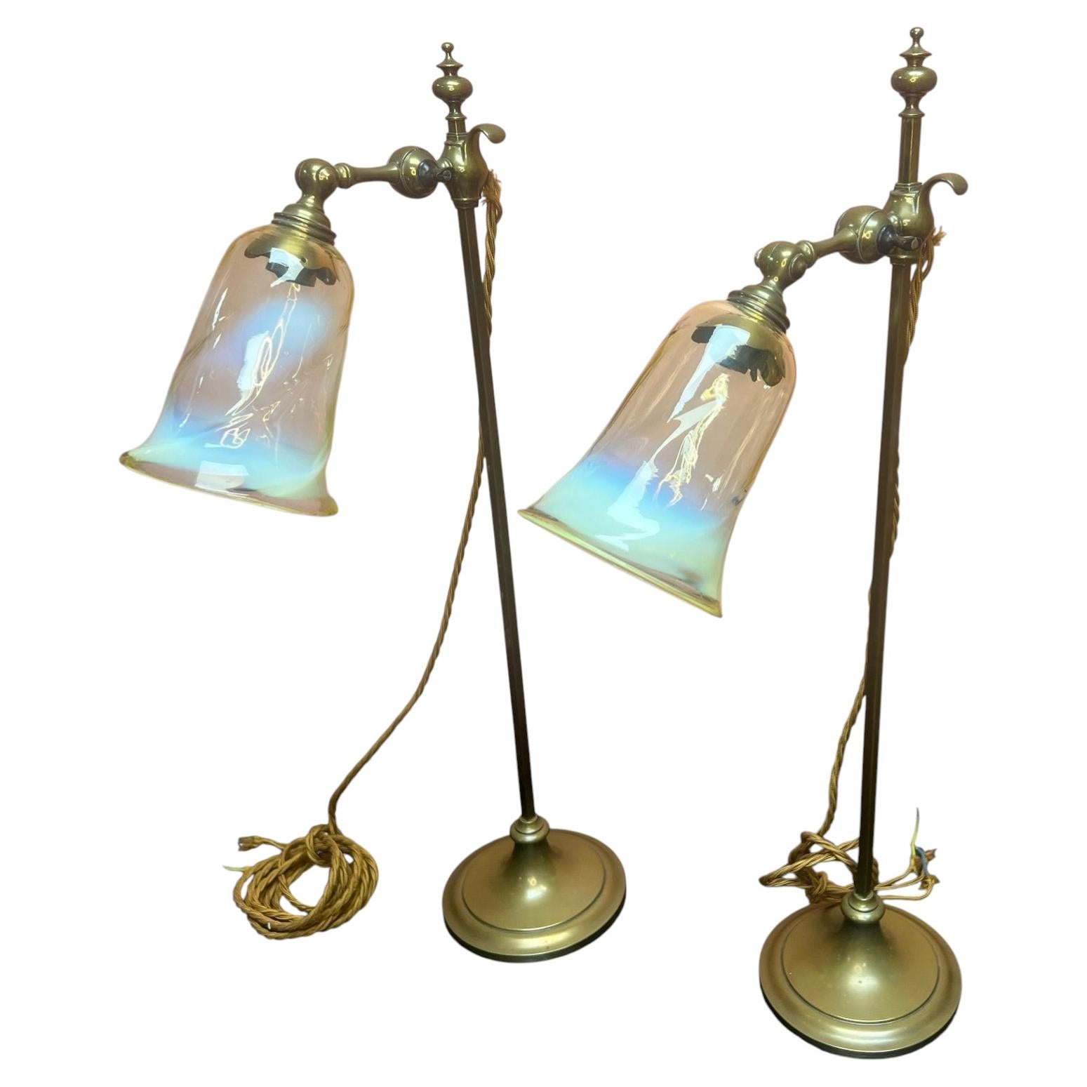 Faraday & Sons Brass Pair of Table Lamp Cirrca 1900 Early Example of Cast Brass For Sale