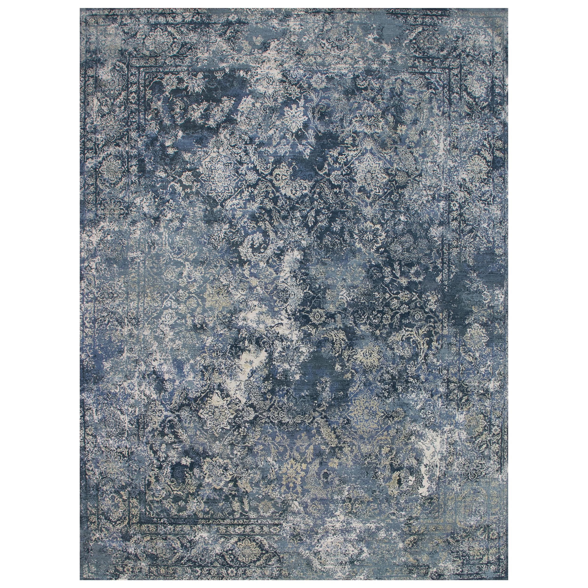 Persian Hand Knotted - Farah Blue, Edition Bougainville For Sale