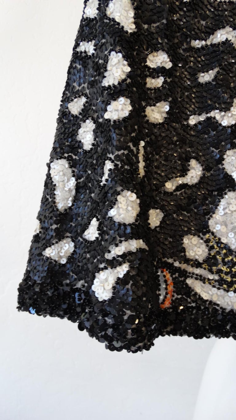 Farah Khan Butterfly Graphic Sequined Cape For Sale at 1stDibs