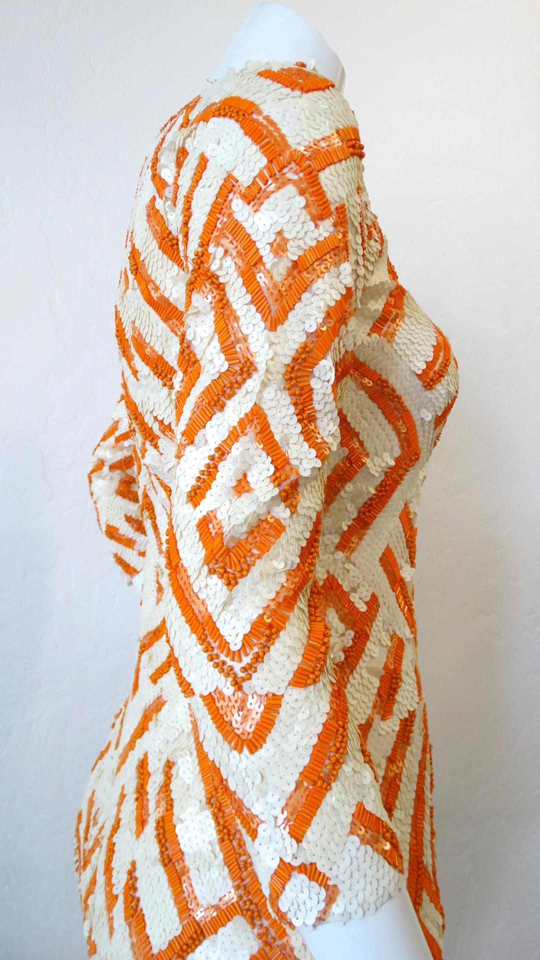 Farah Khan Geometric Op-Art Sequin Dress 3