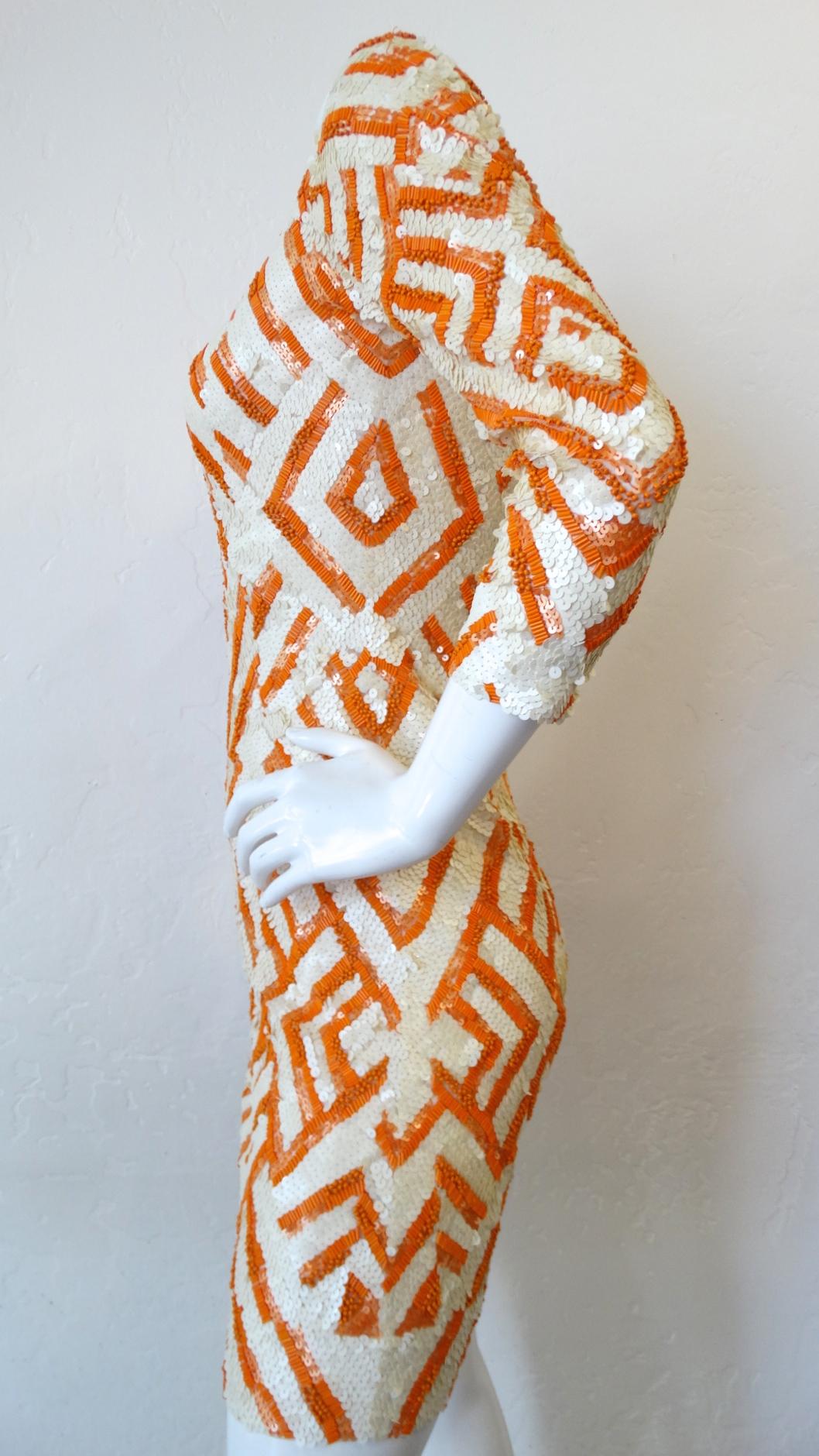 Women's Farah Khan Geometric Op-Art Sequin Dress