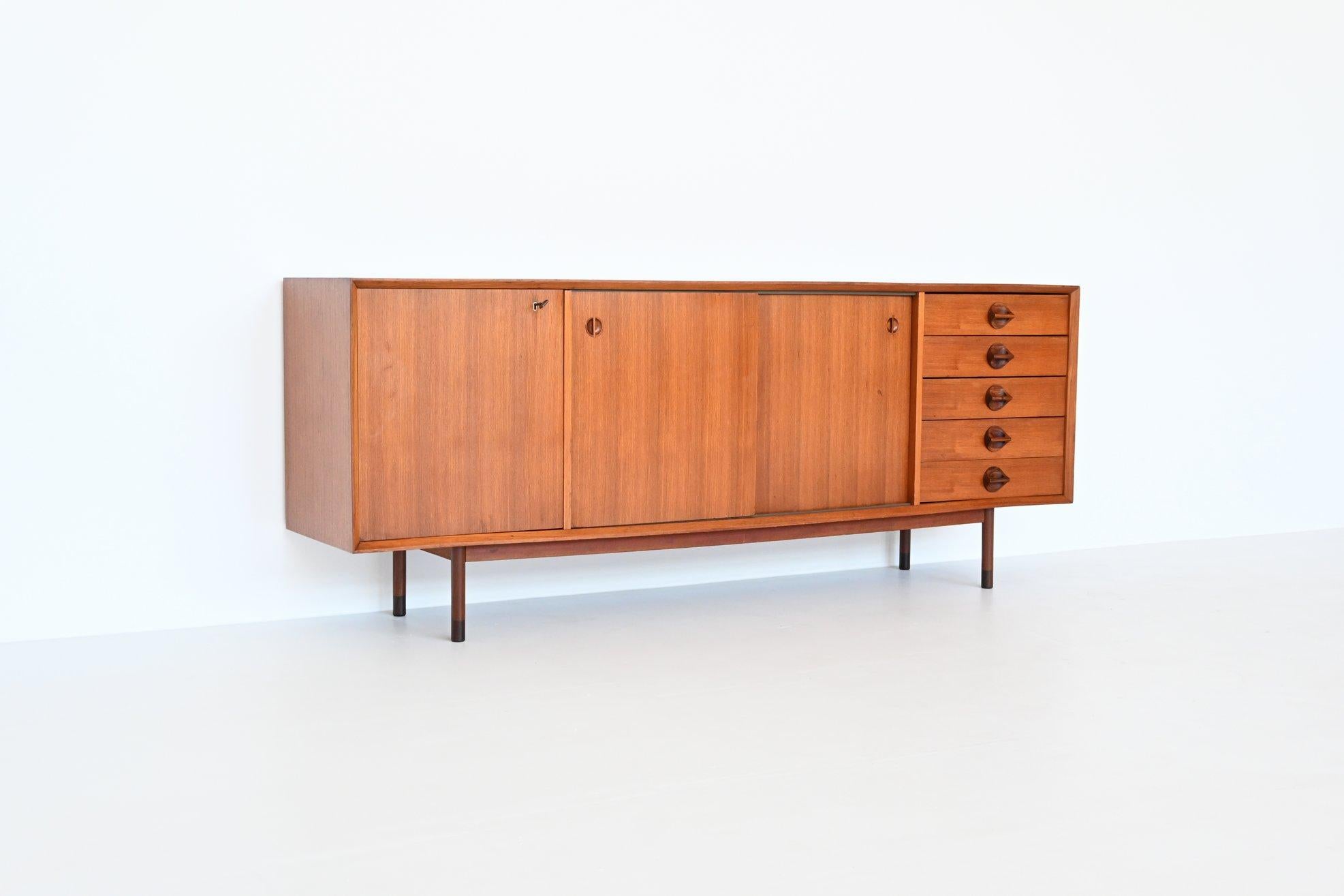 Mid-Century Modern Faram Sideboard Model Monika Teak Wood Italy 1960