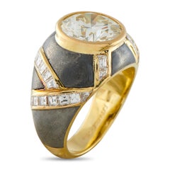 Faraone 18K Yellow Gold & Black Enamel 4.72 ct Diamond Ring MF03-021726
