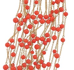 Faraone Collier à plusieurs rangs en or et diamants corail