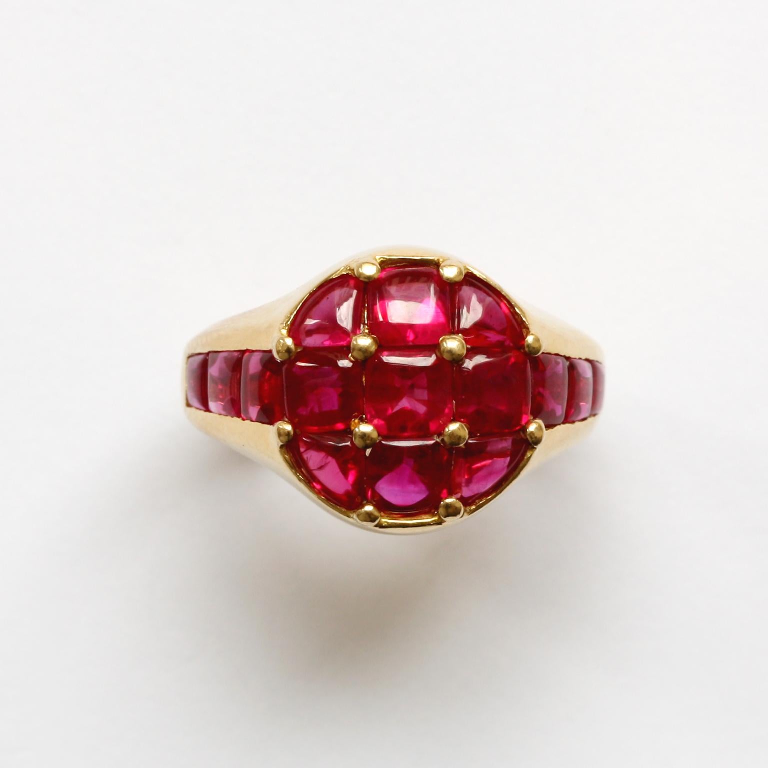 Women's or Men's Faraone Gold and Ruby Ring