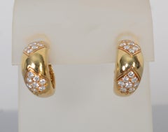 Faraone Gold Diamond Half Hoop Earrings