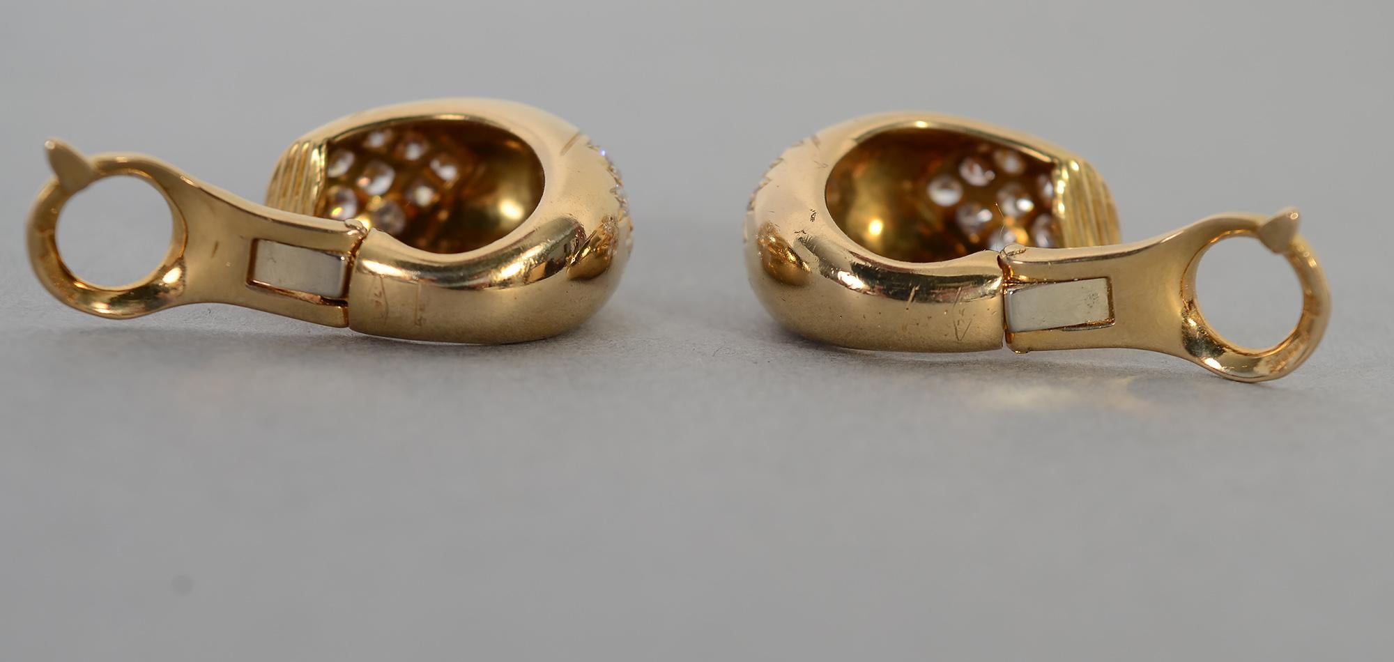 Faraone Gold Diamond Half Hoop Earrings 1