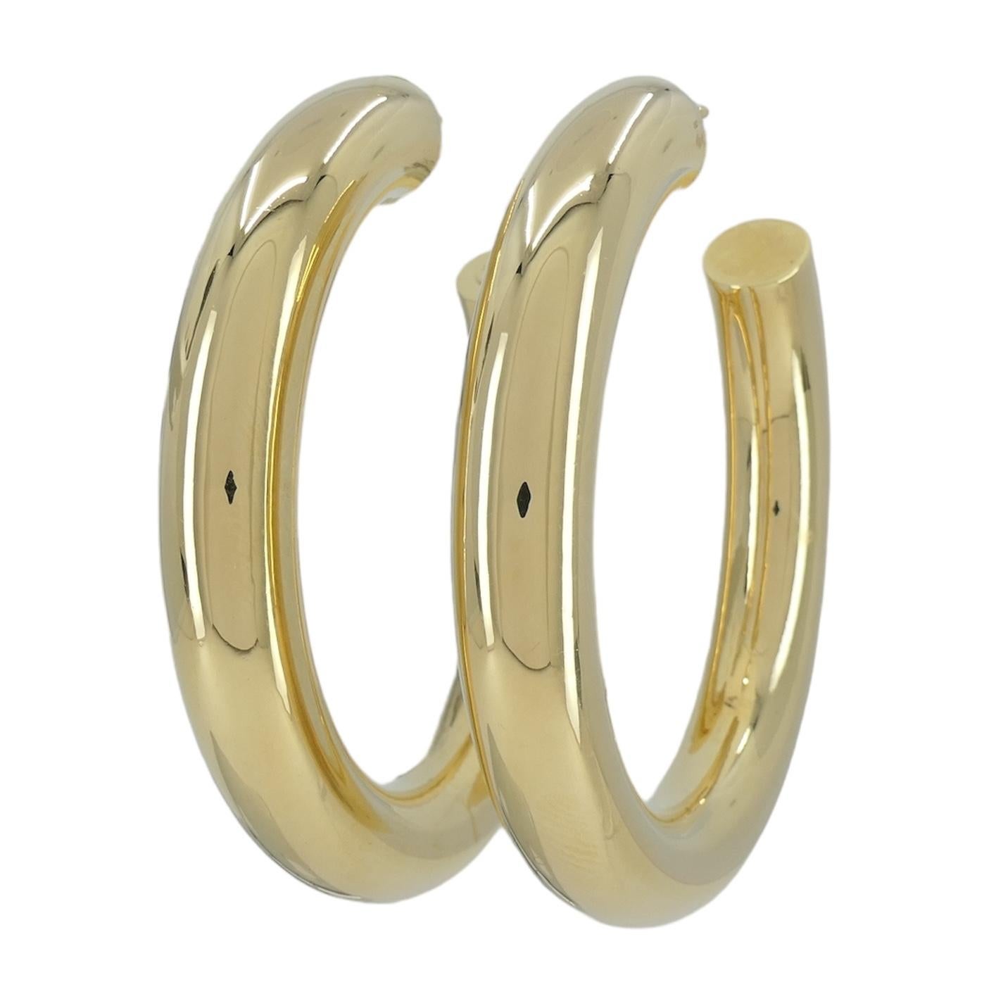 Faraone Mennella 18k Gold Barbella Hoops In Excellent Condition For Sale In Beverly Hills, CA
