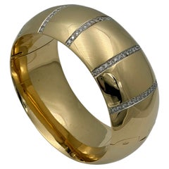 Bracelet rigide large Faraone Mennella en or 18 carats et diamants