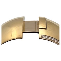 Bracelet rigide large Faraone Mennella en or 18 carats serti de diamants
