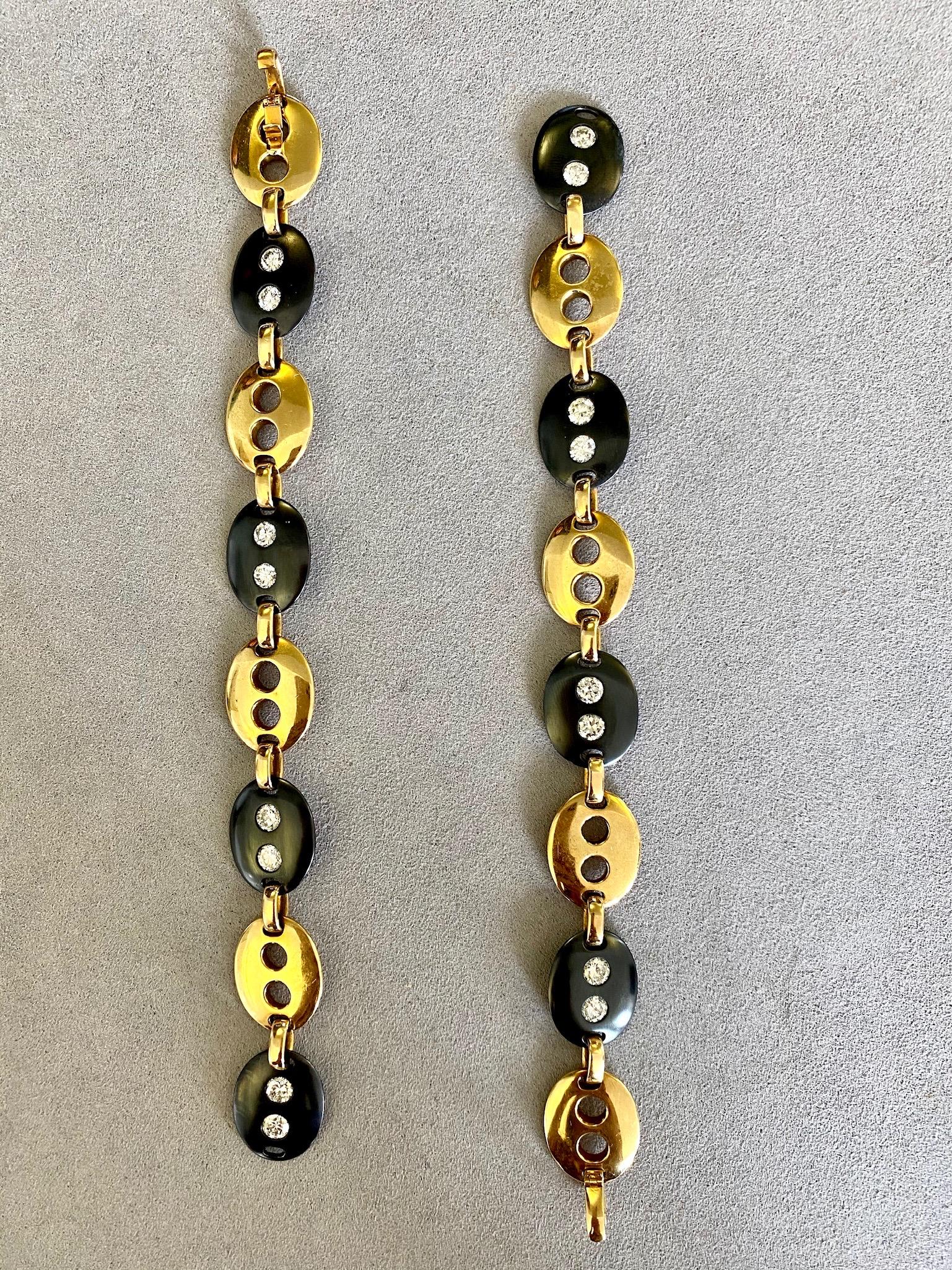 Faraone Mennella Gold, Steel and Diamond Necklace '& Bracelets' In Good Condition For Sale In London, Mayfair