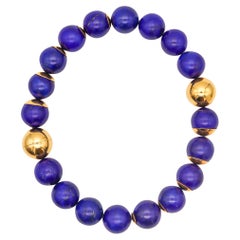 Faraone Mennella Collana Modernista in Lapislazzuli Blu e Oro Giallo 18Kt
