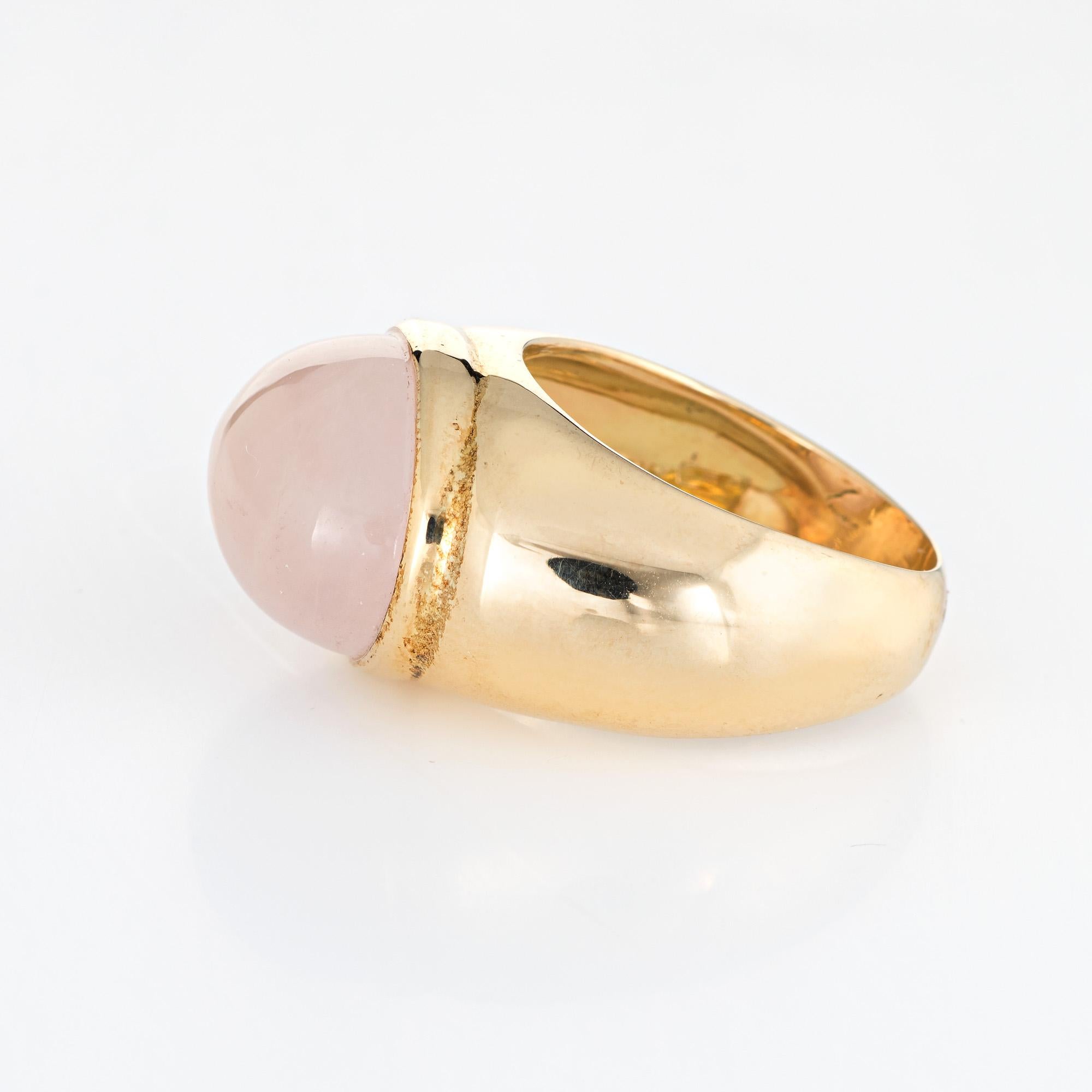 Oval Cut Faraone Mennella Rose Quartz Ring 14 Karat Yellow Gold RFMAS Estate Fine Jewelry