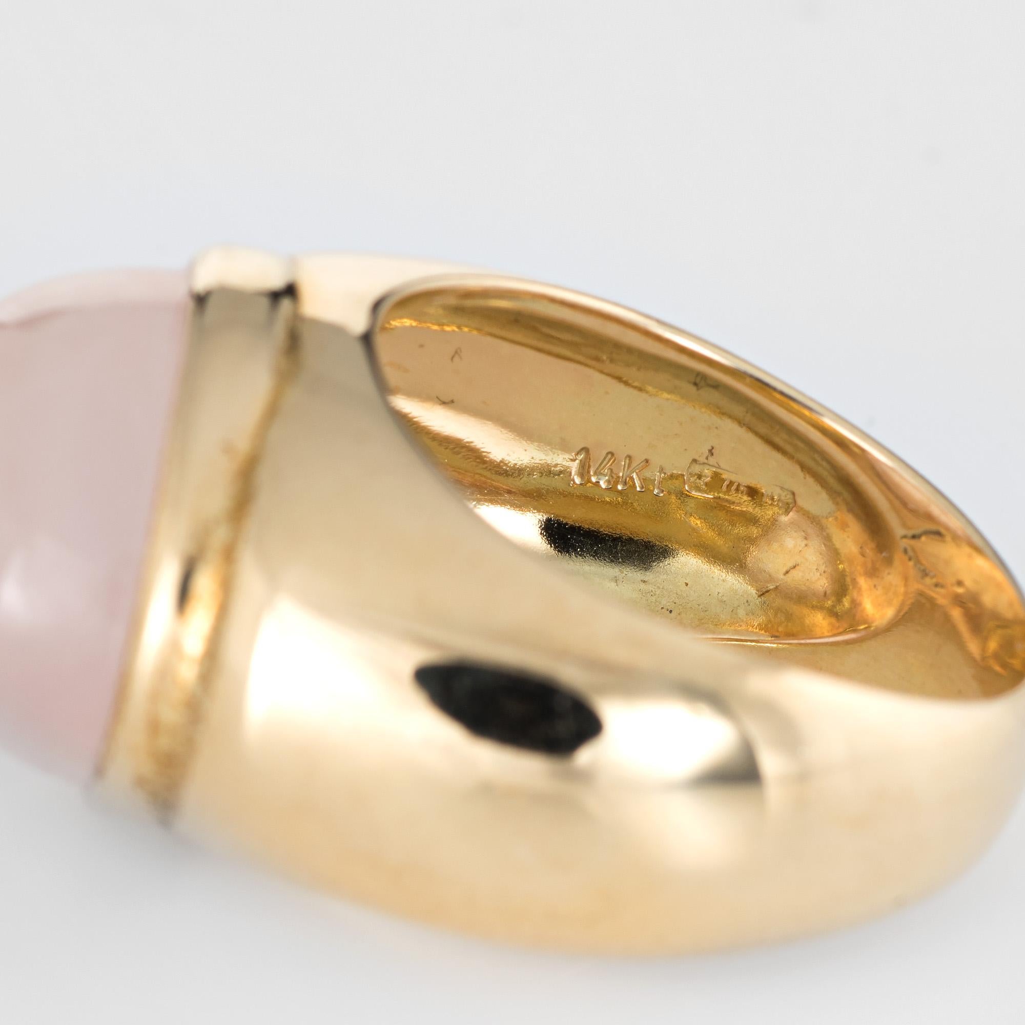 Faraone Mennella Rose Quartz Ring 14 Karat Yellow Gold RFMAS Estate Fine Jewelry 1
