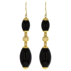 Faraone Mennella Tuca Tuca 18 Karat Yellow Gold Black Onyx Earrings 22.5 g