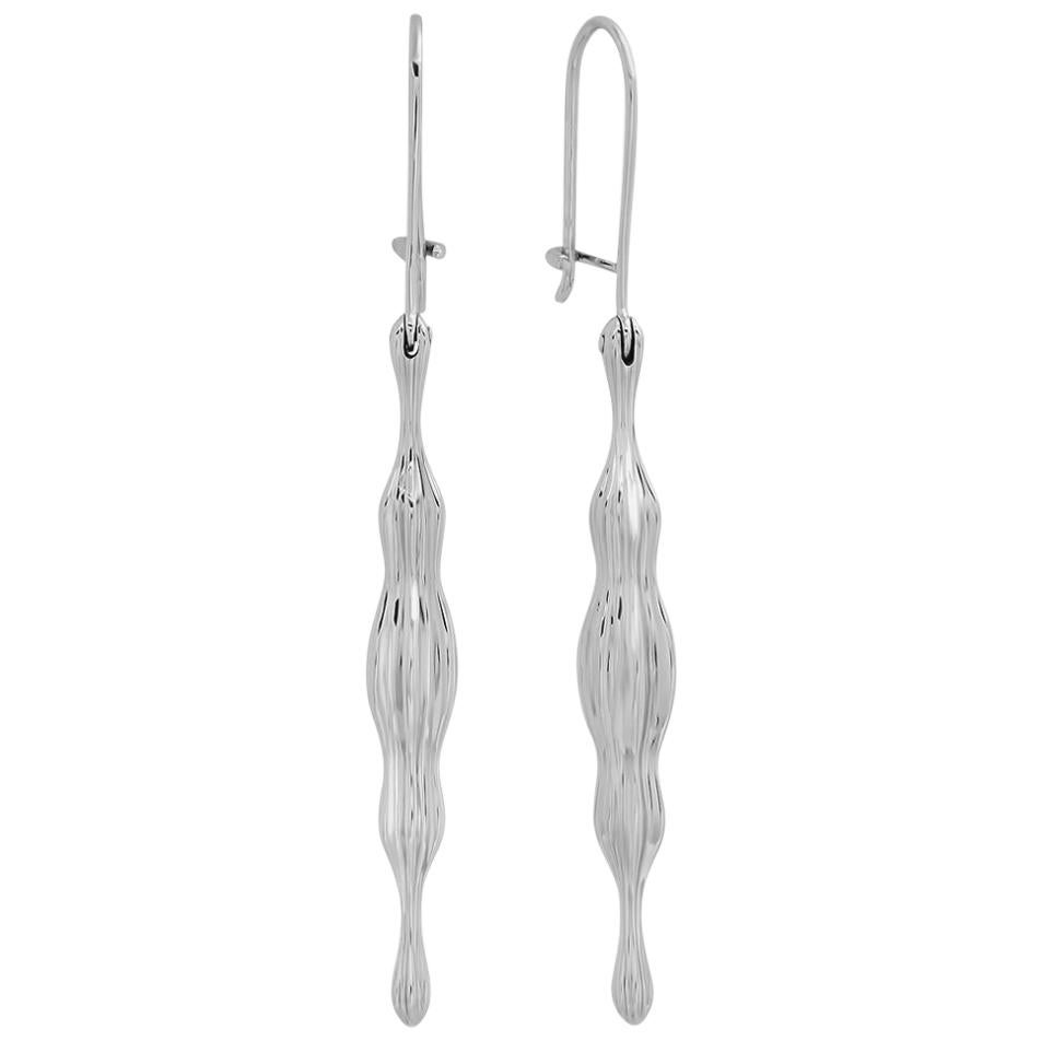 FARBOD 18 Karat White Gold Earrings "Chelsea" For Sale