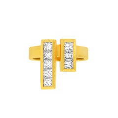 FARBOD 18 Karat Yellow Gold and Diamond Cocktail Ring "Princess"