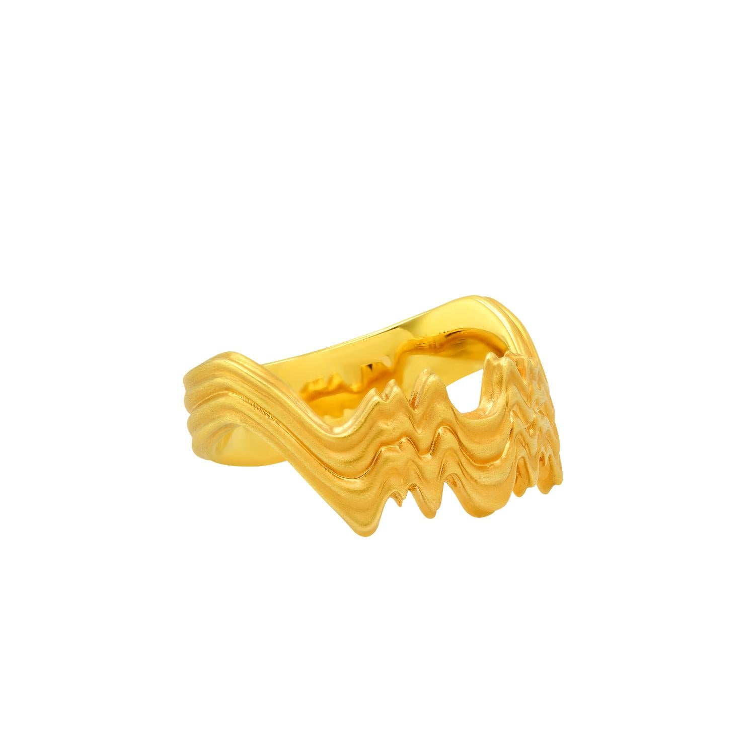 Contemporary FARBOD 18 Karat Matte Yellow Gold Men's Ring 