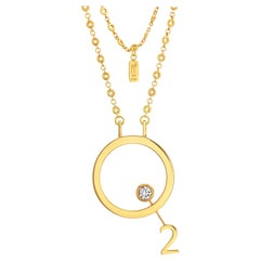 FARBOD Unisex 18 Karat Yellow Gold and Diamond Pendant "Air"