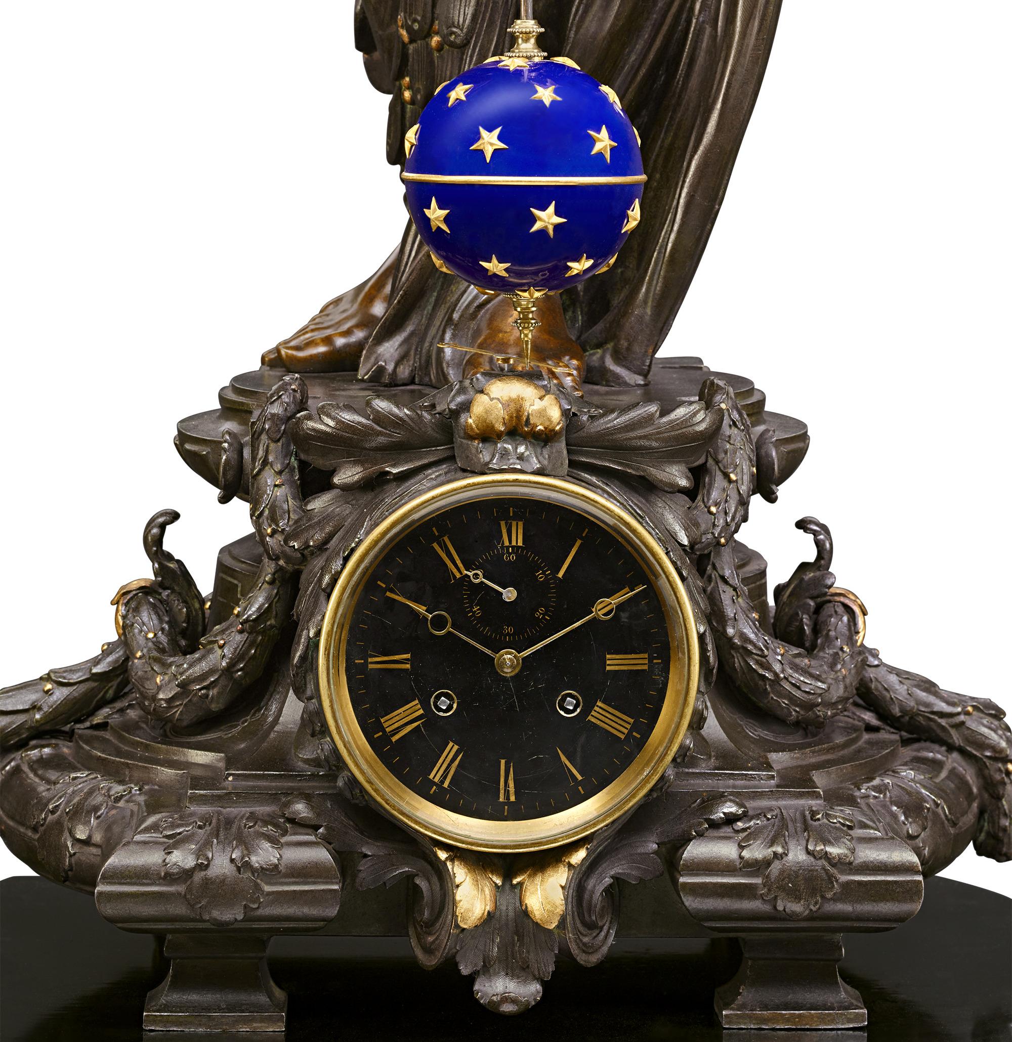 Farcot / Carrier-Belleuse Pendelleuchte-Uhr im Zustand „Hervorragend“ im Angebot in New Orleans, LA