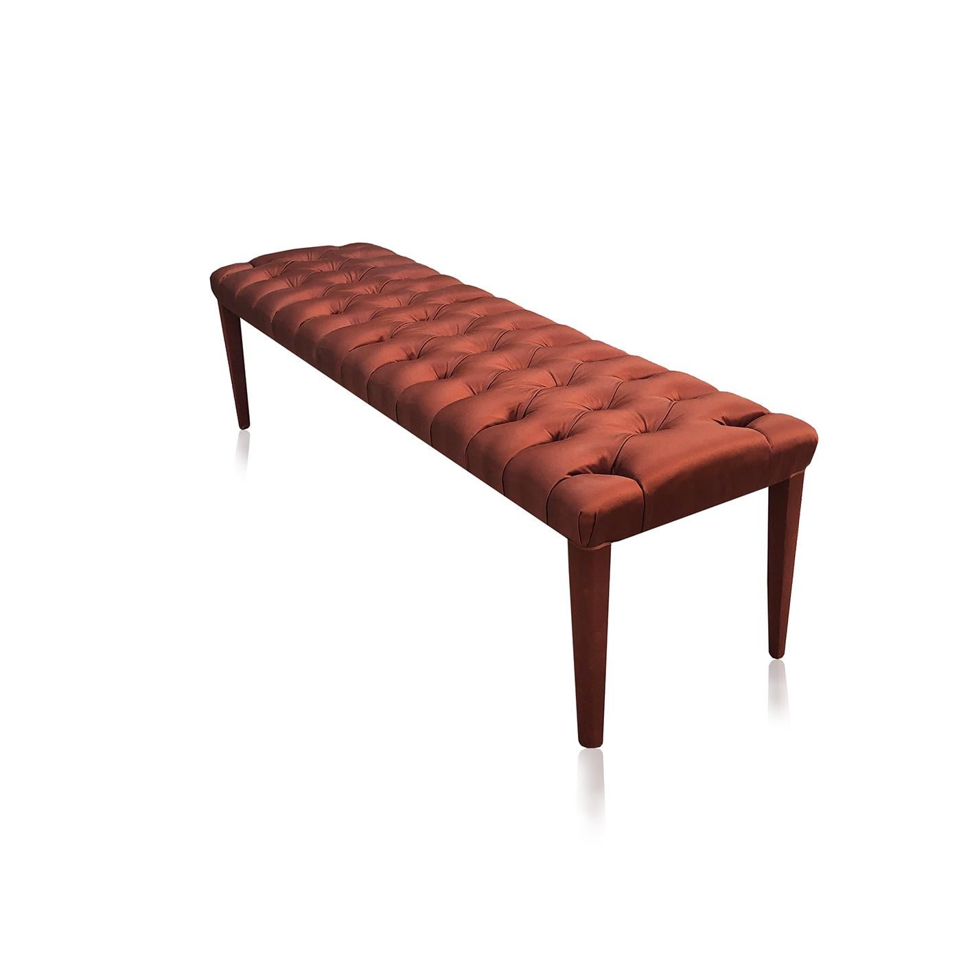 Firm, comfortable and stunningly elegant, the Farfalla Ottoman Bench in Bronze by Davide Barzaghi is perfect for perching on at the end of a bed or for simply relaxing on. With its plush padding, this ottoman bench is fit for royalty. A solid dried