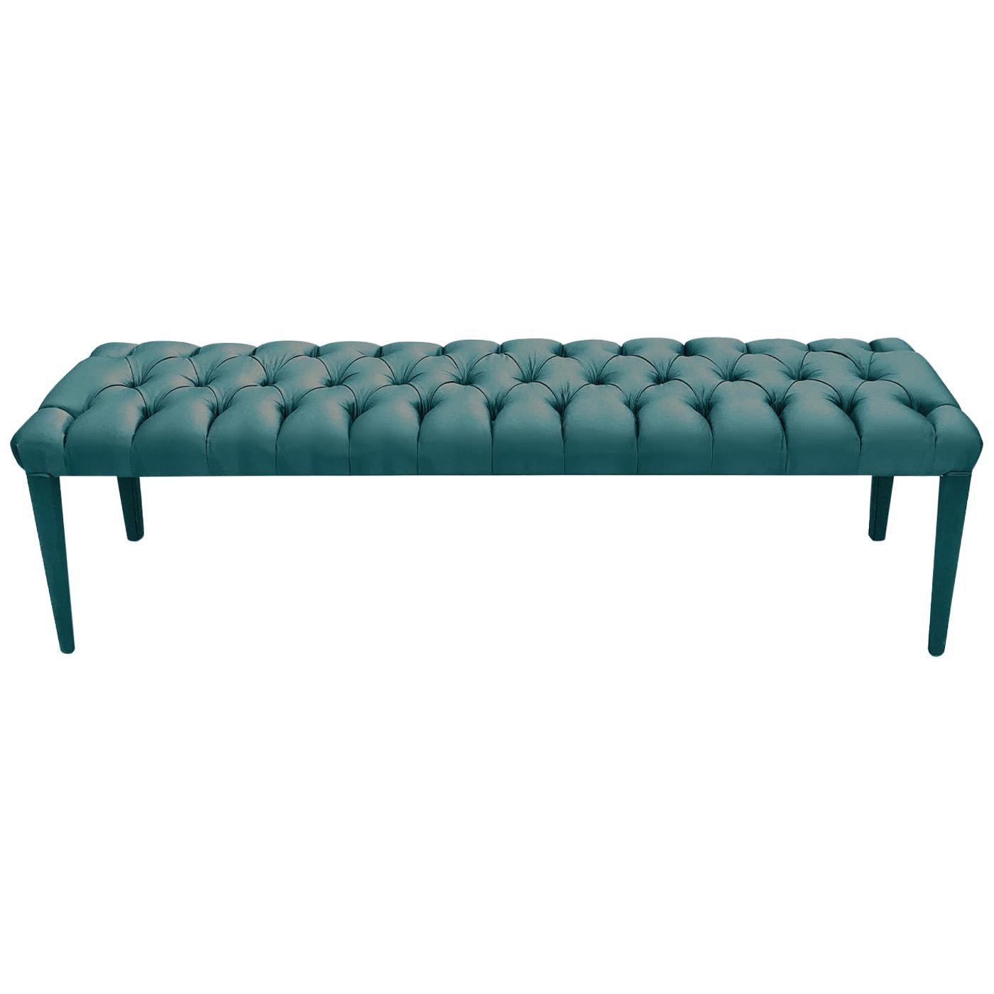 Farfalla Bio Ottoman Bench Petrol by Davide Barzaghi For Sale