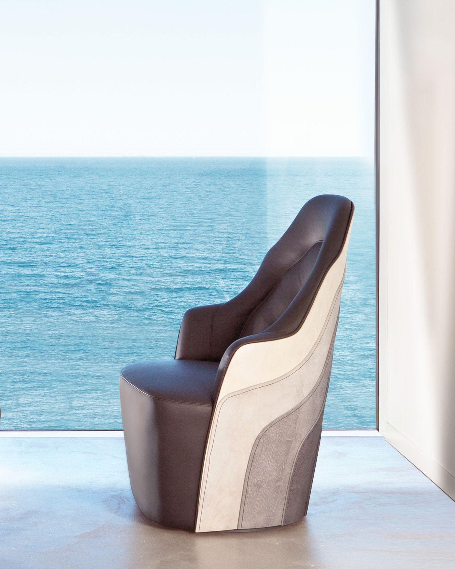 Färg & Blanche Zeitgenössischer Leder-Couture-Sessel von BD Barcelona im Angebot 3