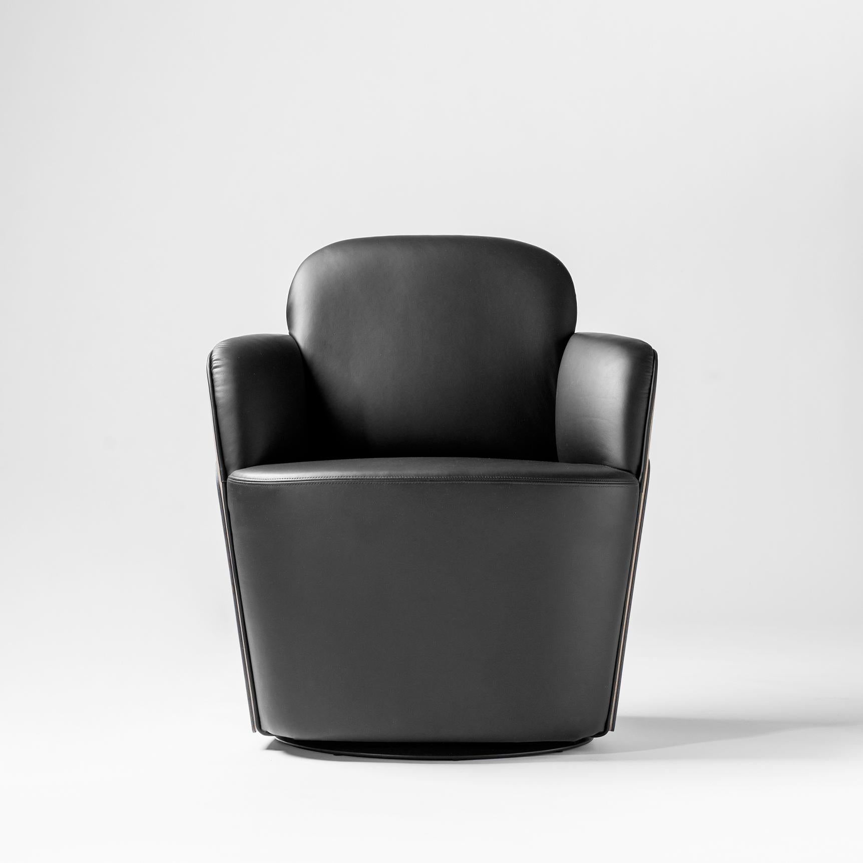 Modern Färg & Blanche Contemporary Leather Little Couture Armchair for BD Barcelona