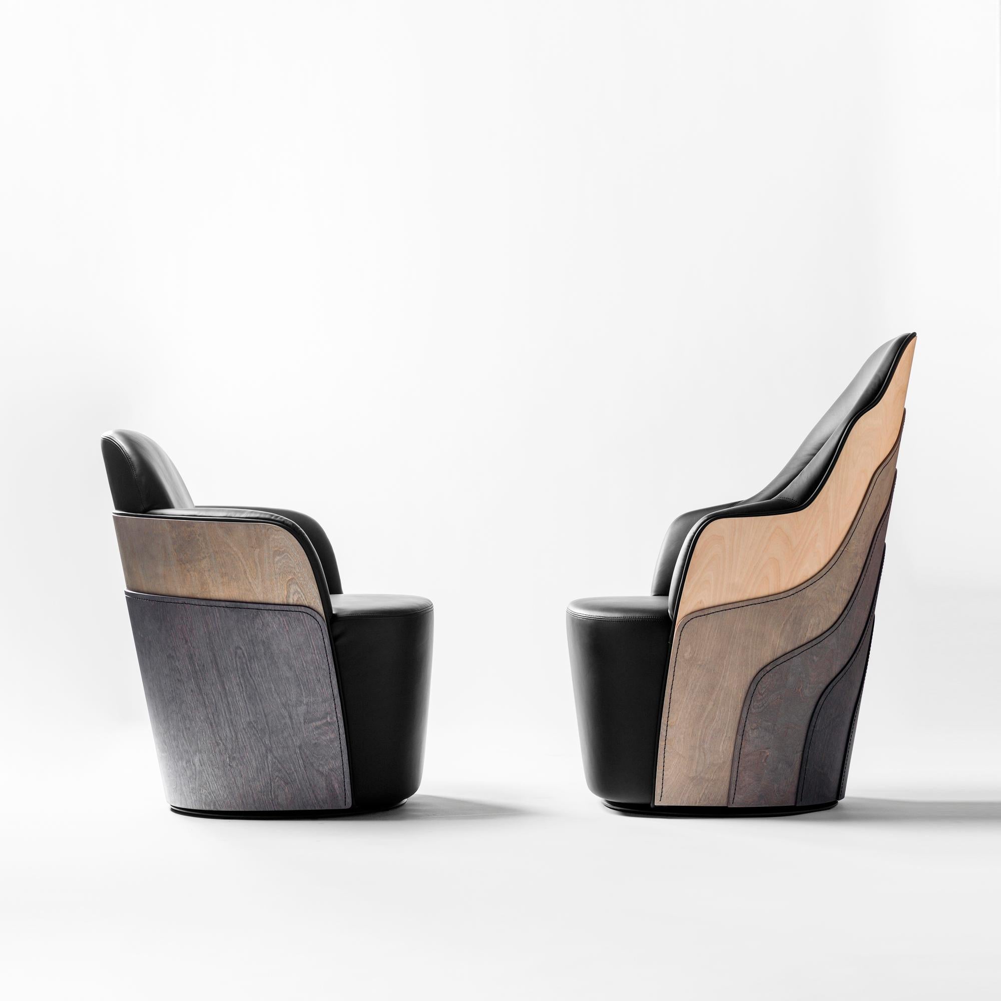Färg & Blanche Zeitgenössischer Little Couture Sessel aus Leder für BD Barcelona im Angebot 2