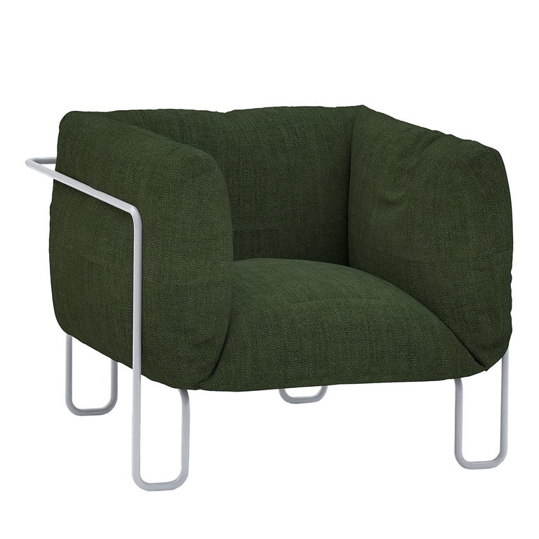 Fargo Soft 80 Indoor Armchair Green Linen/Cotton For Sale at 1stDibs