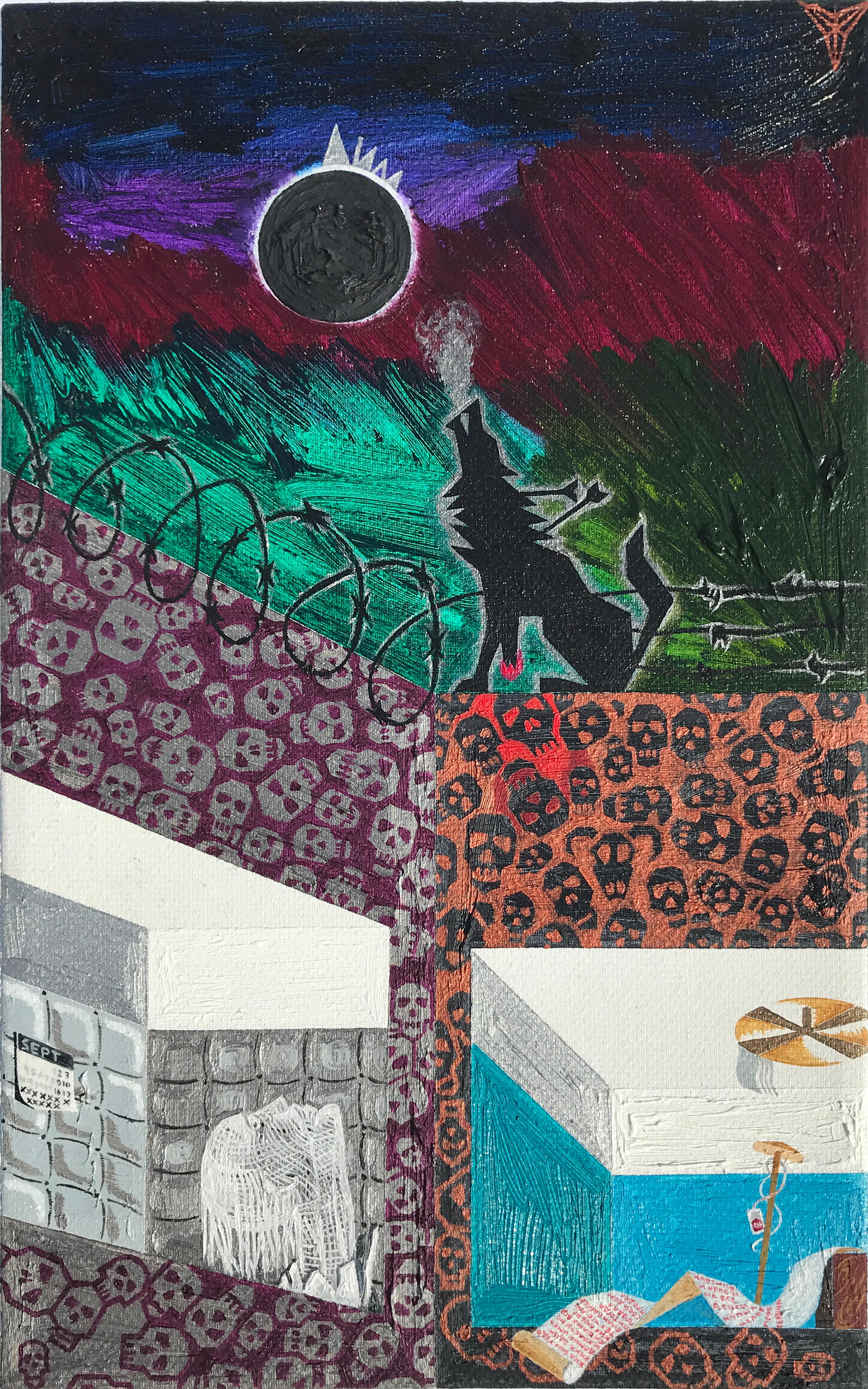 Farhad Nikfam (b. 1987) is an Iranian painter raised at the crossroads of post-soviet, south Caucasian and Persian cultures yet influenced by a romanticized image of western world of the 90's and 2000’s, the artist discovers and explores new worlds,
